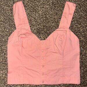 Abercrombie & Fitch Button Pink Top